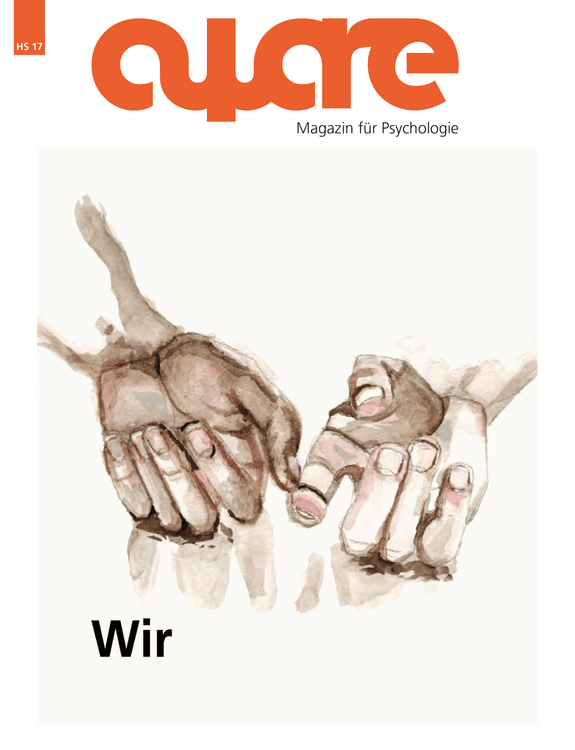 Cover der Ausgabe HS 17 (Zwei Hände, die sich berühren, mit der Überschrift "Wir".)